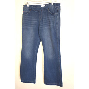 Pajama Denims Jeans Sz Large Petite Stretchy 5 Pocket Blue Drawstrings Stretchy